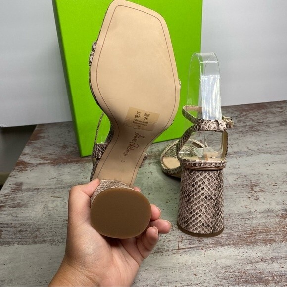 New Sam Edelman KIA BLOCK HEEL SANDAL Shoes 6 Roccia Mamba Snake - Picture 8 of 13